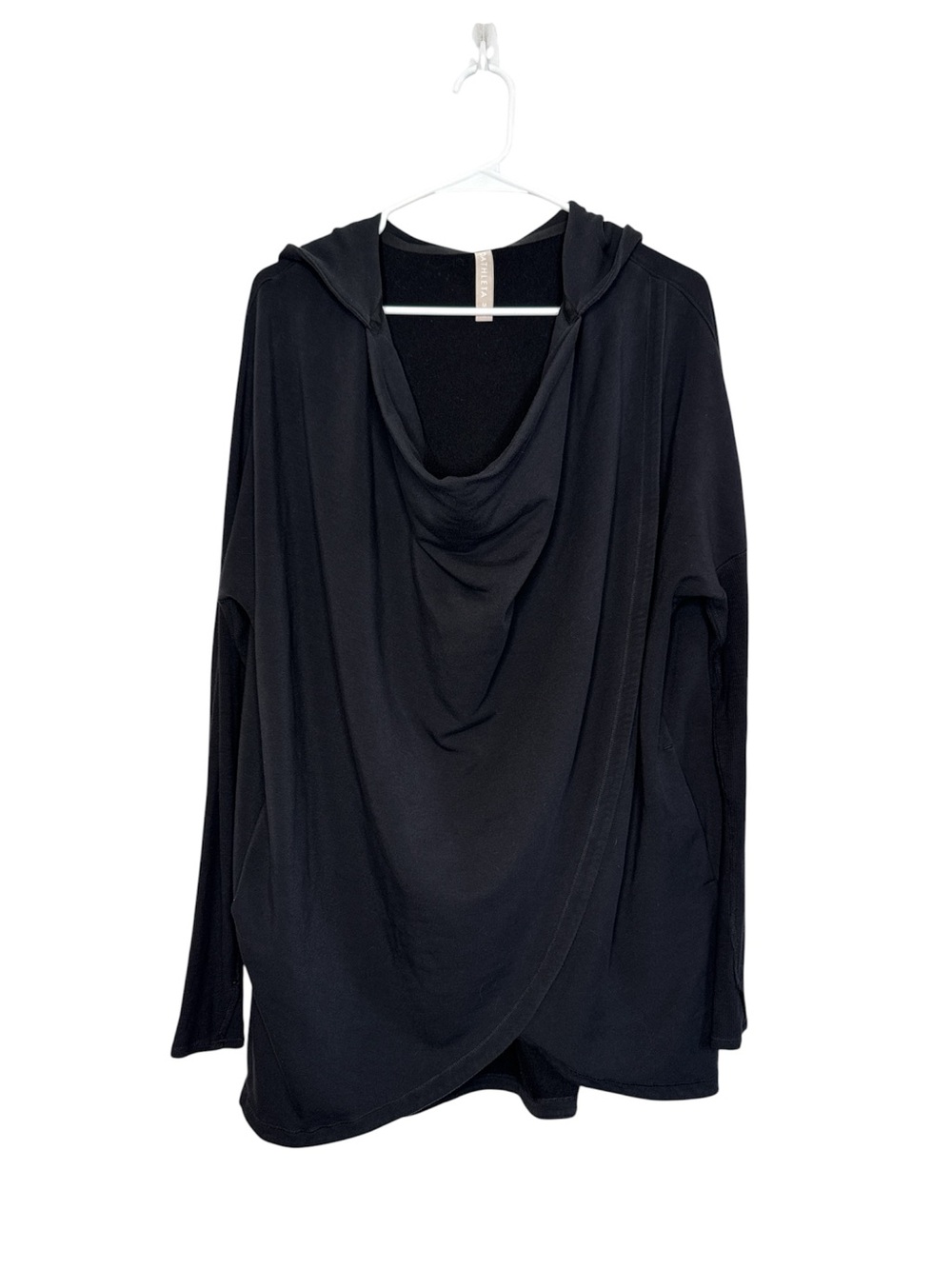 Athleta Women's Black Purana Wrap Hooded Sweatshirt Medium